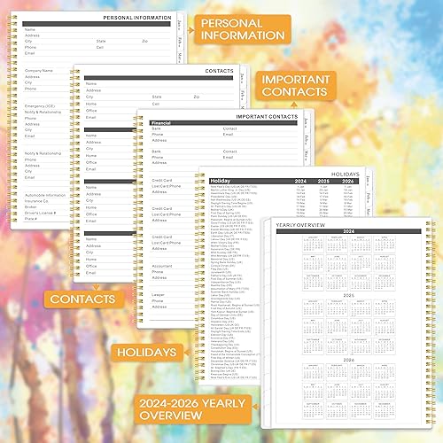 Miniatura 5 de Agenda mensual 2024-2026, agenda de 2 años 2024-2026, junio 2024 a junio 2026, 9 x 11 pulgadas, agenda académica 2024-2026 con 24 pestañas mensuales