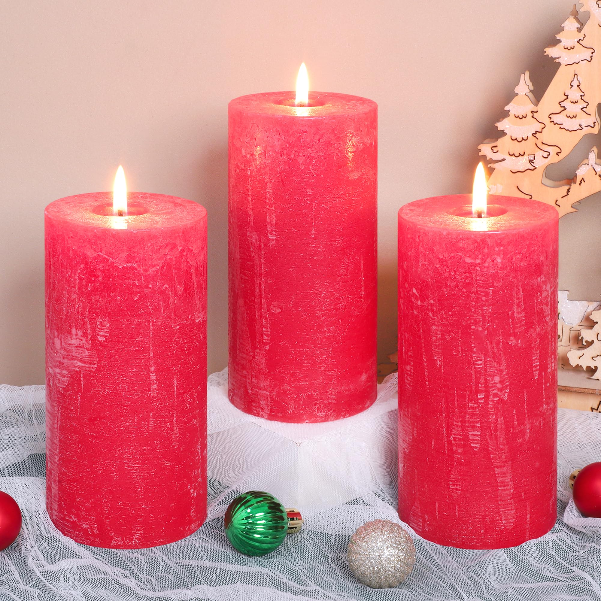 Candele profumate di Natale della colonna, 3x6 pollici candele