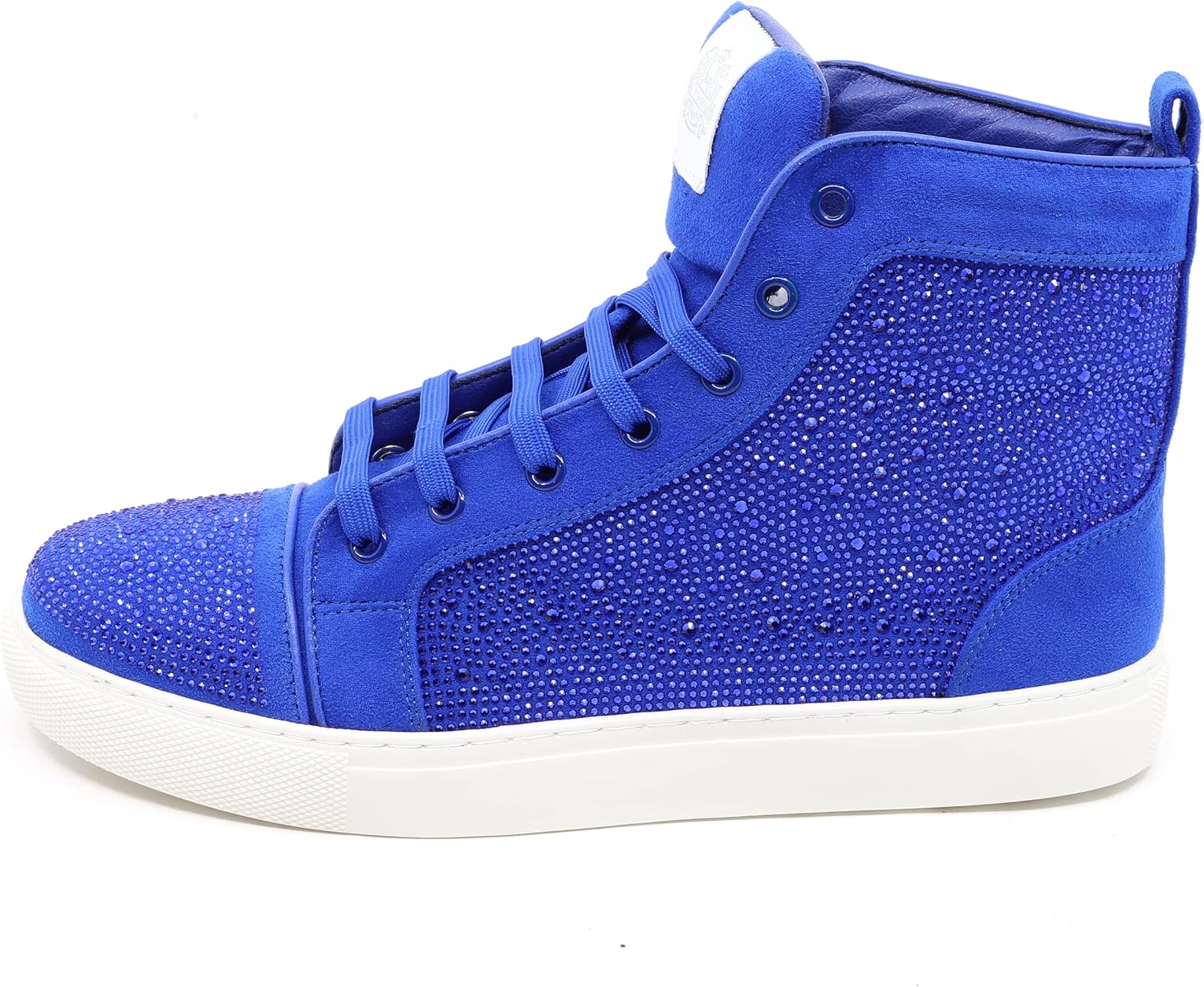 Men's High Top Crystal Shimmer Rhinestone Flat Fashion Casual Sneakers Shoes SNK-07 - Image 4