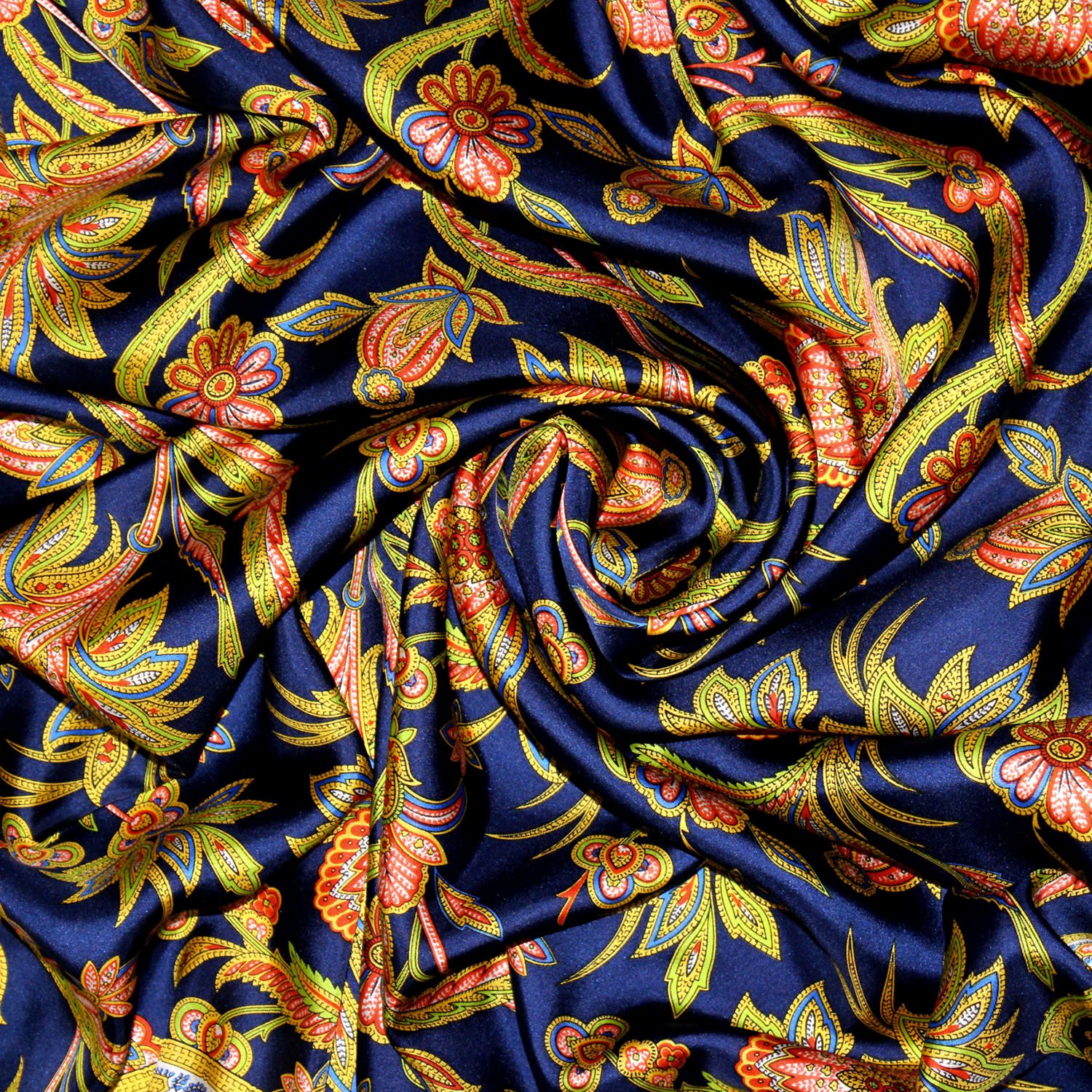Pañuelo Lorenzo Cana, 100 x 100 cm, para mujer, 100% seda, motivo barroco, cachemira