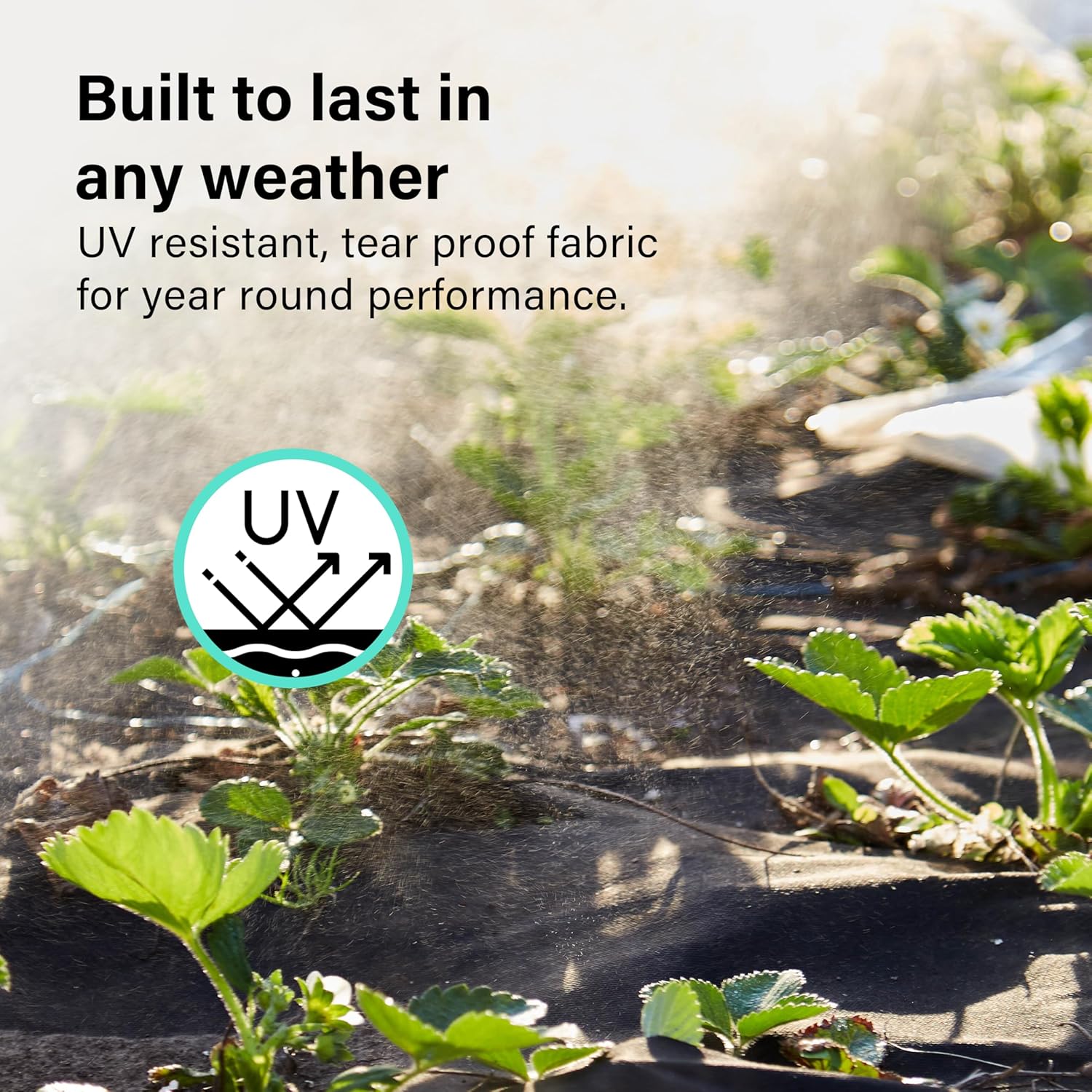 1mx50m Non-woven Weed Control Membrane 100 GSM Garden Weed Barrier Fabric Weed Suppressant UV Stabilised Membrane Breathable Customisable Garden Membrane Roll for Pathways Flower Beds Vegetable