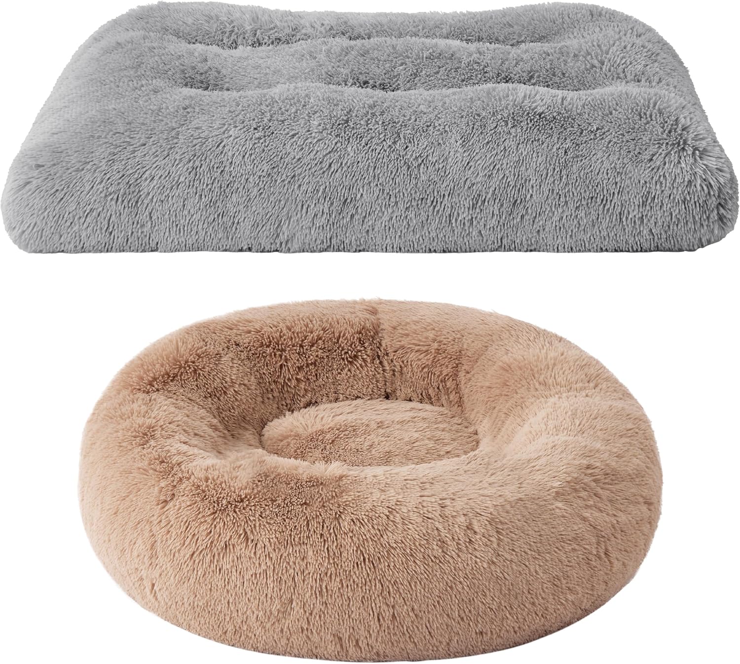 Bedsure Calming Dog Bed for Extra Large Dogs | Washable Extra Large Dog Bed for Crate, Faux Fur Comfort, Anti-Slip