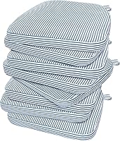 Vista 95 de AAAAAcessories - Cojines para silla en forma de D, 2" de espesor, almohadillas para sillas de comedor con lazos y removibles, cubierta lavable a