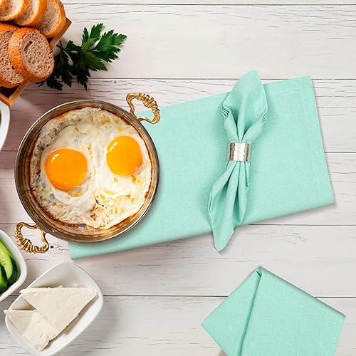 Miniatura 65 de Servilleta de tela de algodón de 18 x 18 pulgadas, color azul, servilletas de uso diario, servilletas de algodón, servilletas de boda, servilletas