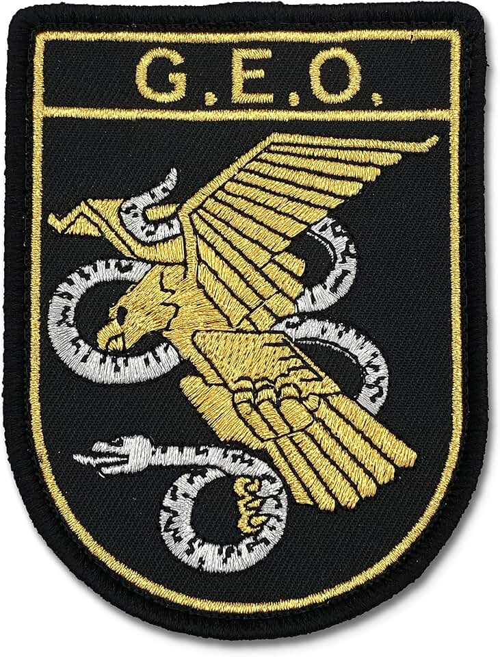 Parche Bordado GEOS unidades de Élite del Cuerpo Nacional de Policía (G.E.O Dorado)
