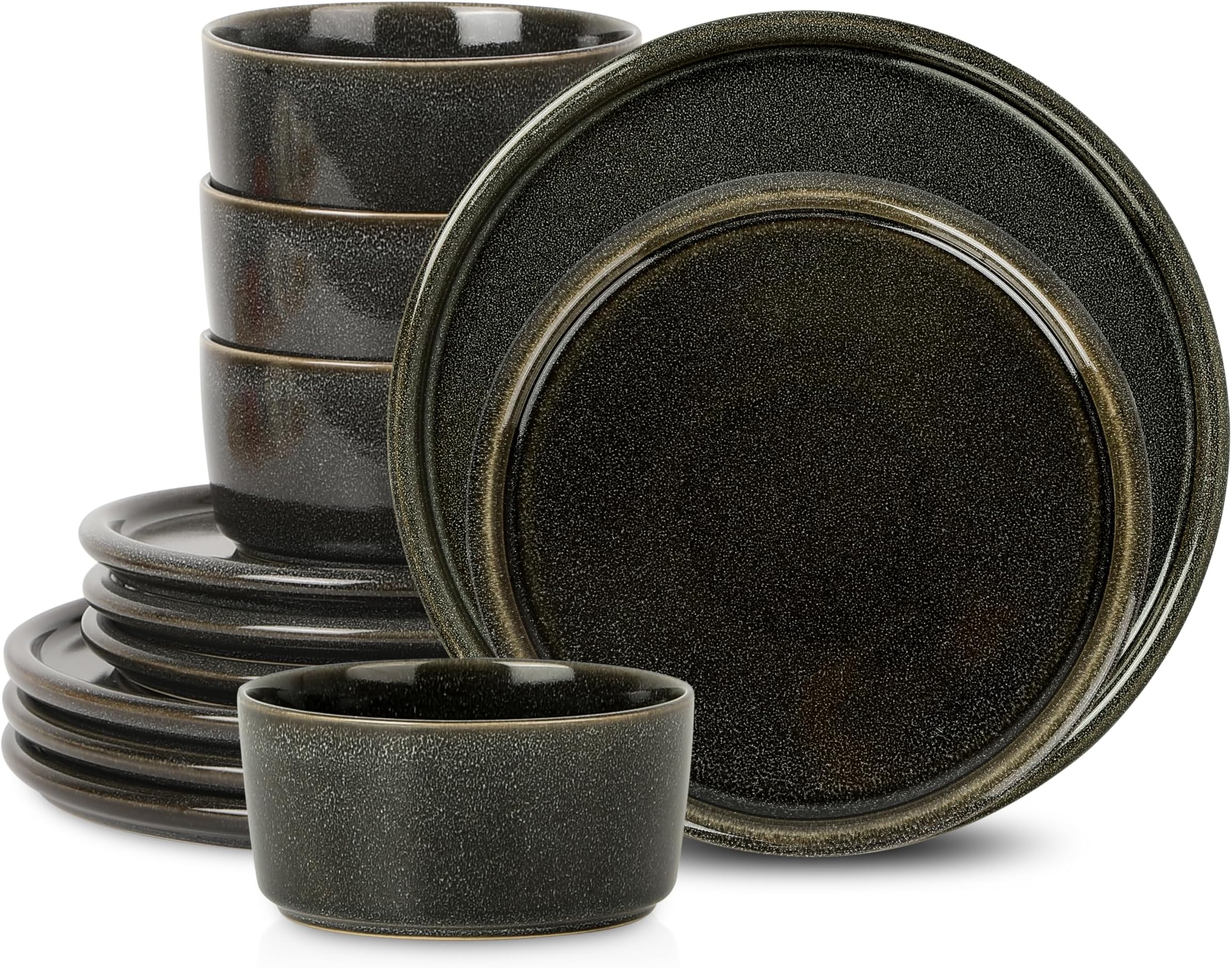 Amazon.com | French Home 16-Piece Dinnerware Set – Blue Stone Porcelain ...