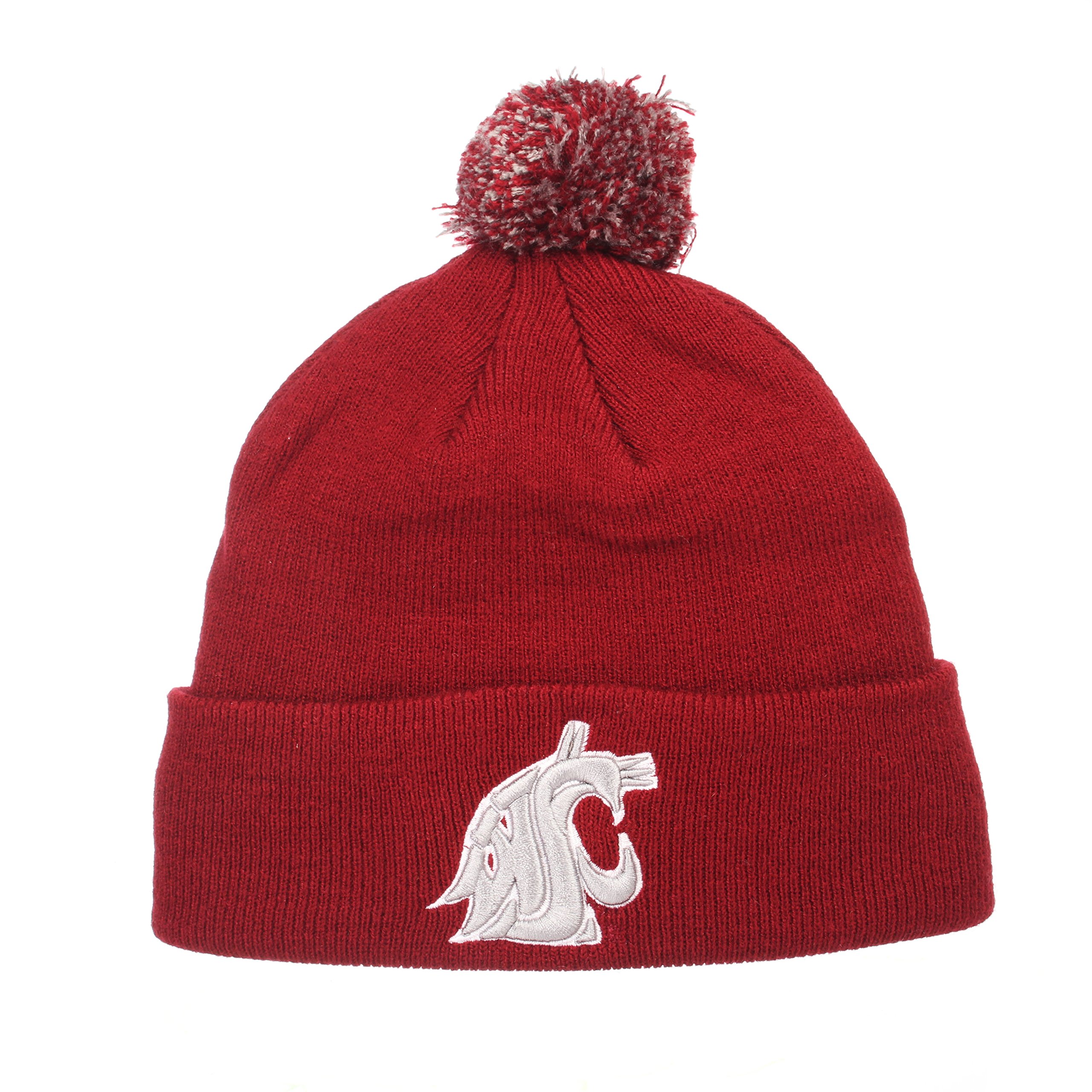 ZHATS Zephyr NCAA Washington State Cougars Pom Knit Beanie, Adjustable, Team Color