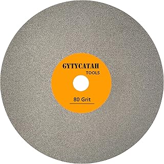 GYTYCATAH Diamond Flat Lap Disc, 4" x 5/8" Arbor 80 Grit, Diamond Coated Flat Lap Wheel for Gemstone Ceramics Stone Glass, Grinding Sanding Disc Lapping Polishing Disc