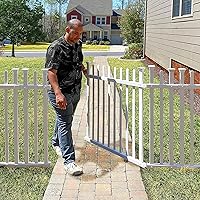 Zippity Burbank No Dig Vinyl Picket Gate Kit - 3.5ft H x 5ft W White Yard Fence, Easy Install Outdoor Patio Gate ZP19071