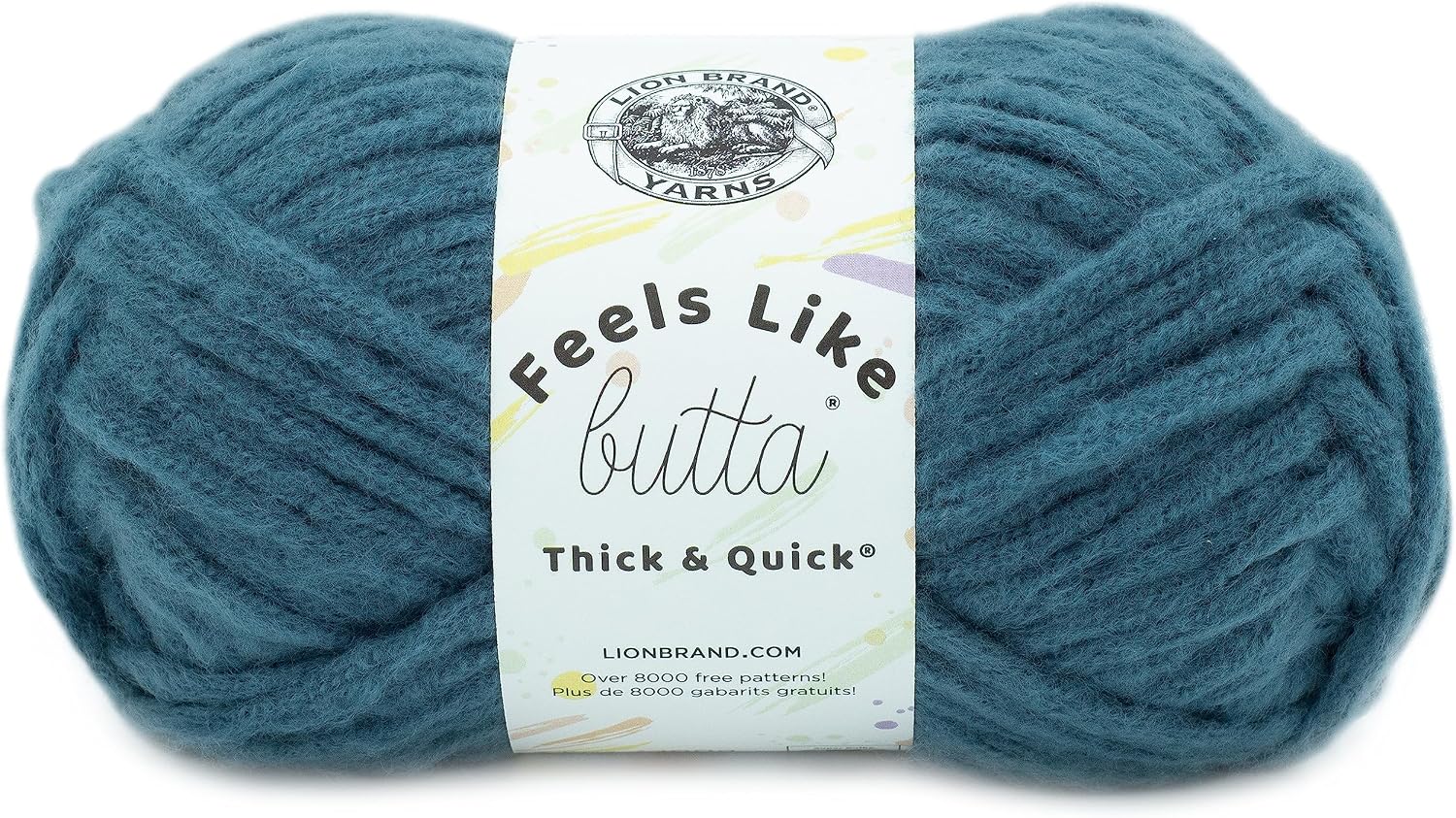 Lion Brand Yarn Feels Like Butta Thick & Quick Super Bulky Yarn for Knitting, 6 Pack, Orion Blue