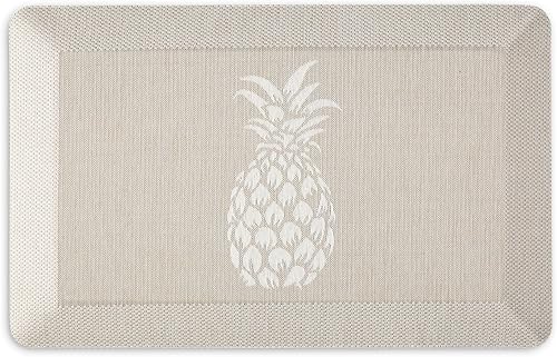 Martha Stewart Aloha Modern - Tapete de cocina con infusión de aire antifatiga con piña, beige, 19.6 x 32 pulgadas