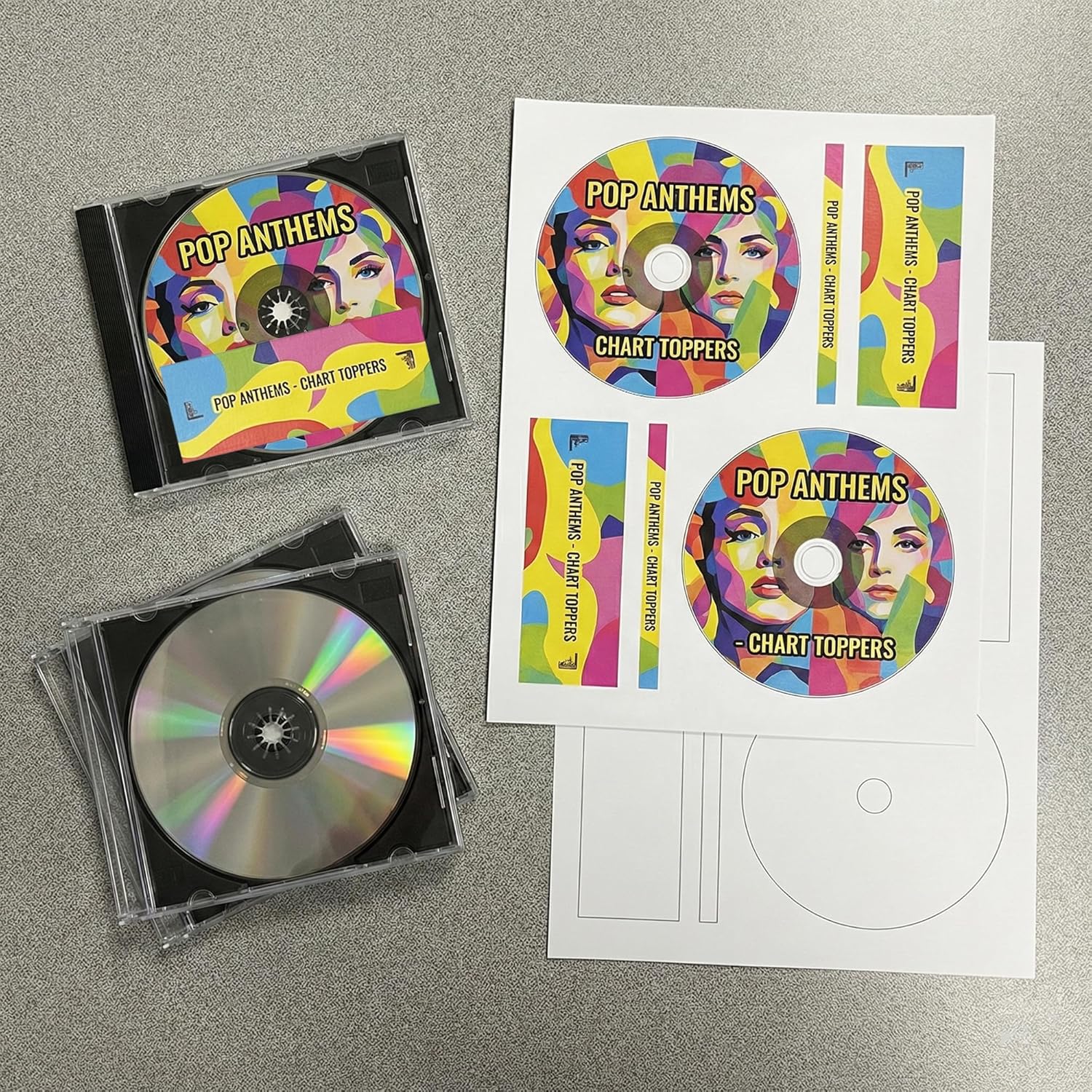 CD/DVD Label Full Face | Qty 300 Disc, 300 Spine | 150 Sheets Total | Permanent White Matte | Inkjet & Laser Compatible | Memorex Small Center Style | Easy to Peel | Made in USA | Blank Label