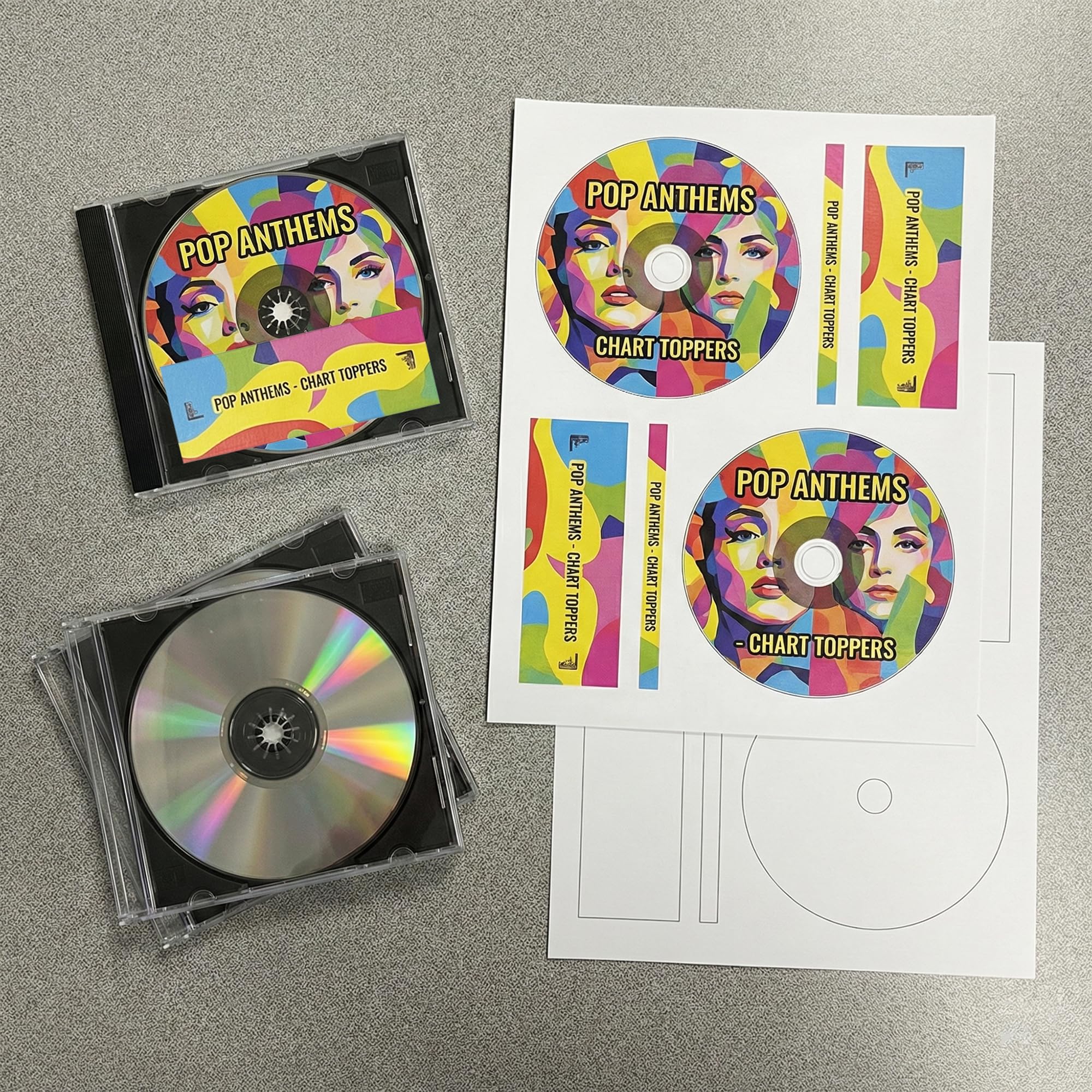 CD/DVD Etiketten blanko Etiketten Marke passend für MEMOREX Full Face kompatibel. Wirtschaft matt Etiketten. 2 Etiketten pro Blatt klein lochmitten 150 Sheets