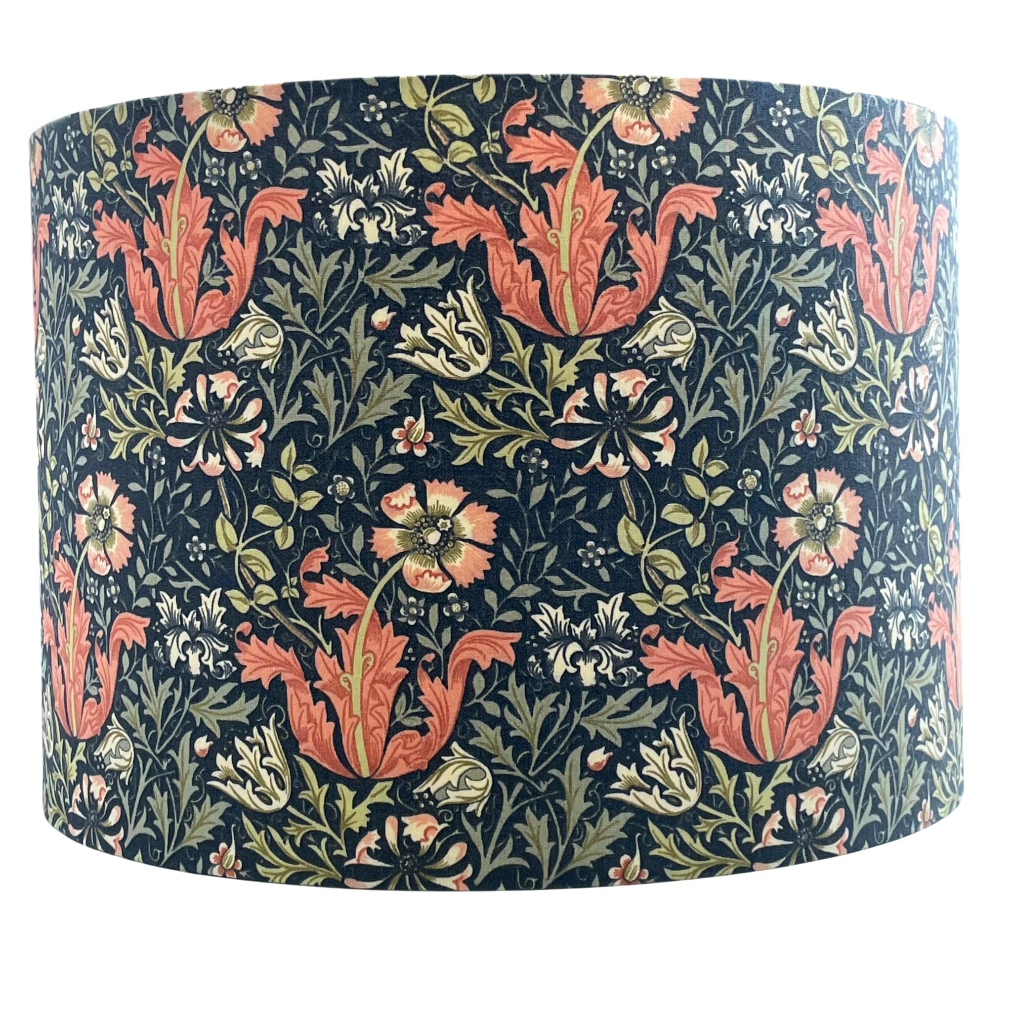 Handmade Lampshade William Morris Compton Green Cinnamon Orange Slate floral Art Nouveau (Medium (30cm Diameter), Table/Floor)