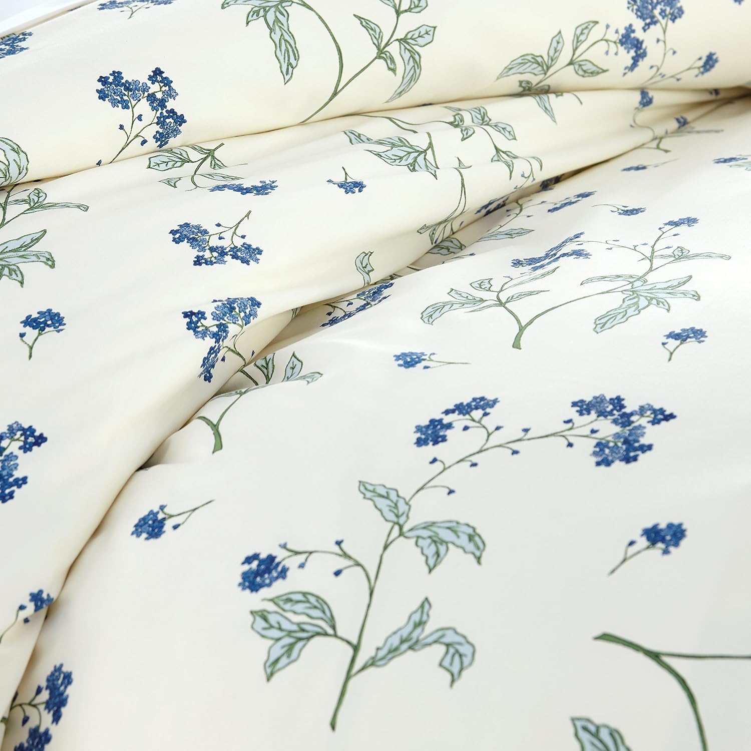 Blасk Frіdау - 40% оƒƒ Southshore Fine Linens - BRITEYARN - Myosotis Scorpiodes Print - 300 TC 100% Cotton Duvet Cover Set, Off-White, King / California King Frее Shірріng Ovеr $50 Southshore Fine Linens - BRITEYARN - Myosotis Scorpiodes Print - 300 TC 100% Cotton Duvet Cover Set, Off-White, King / California King