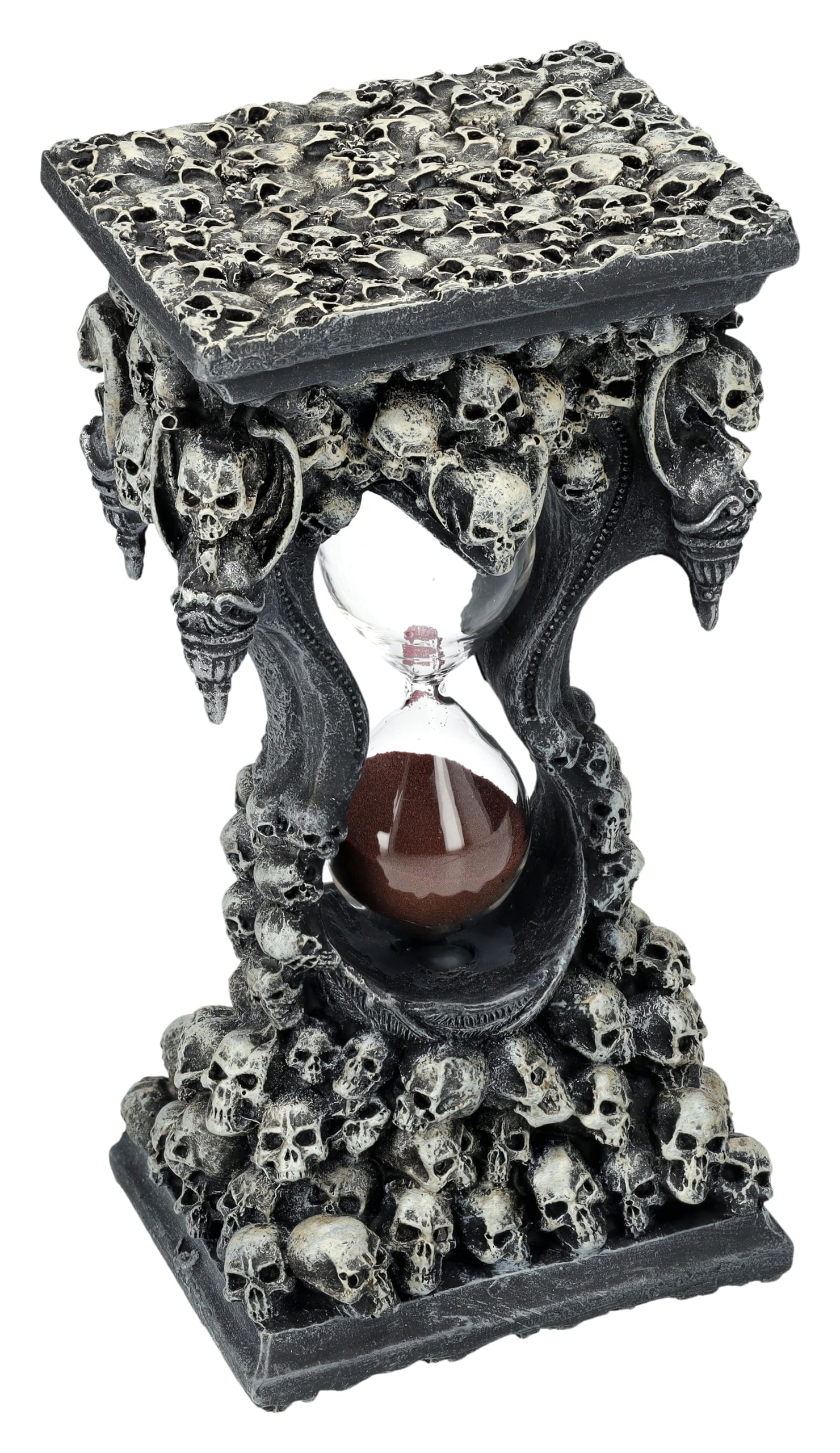 Pacific Giftware Sanduhr mit Totenköpfen - Sands of Death, Blutroter Sand, 19 cm, Gothic-Deko, Fantasy Figur