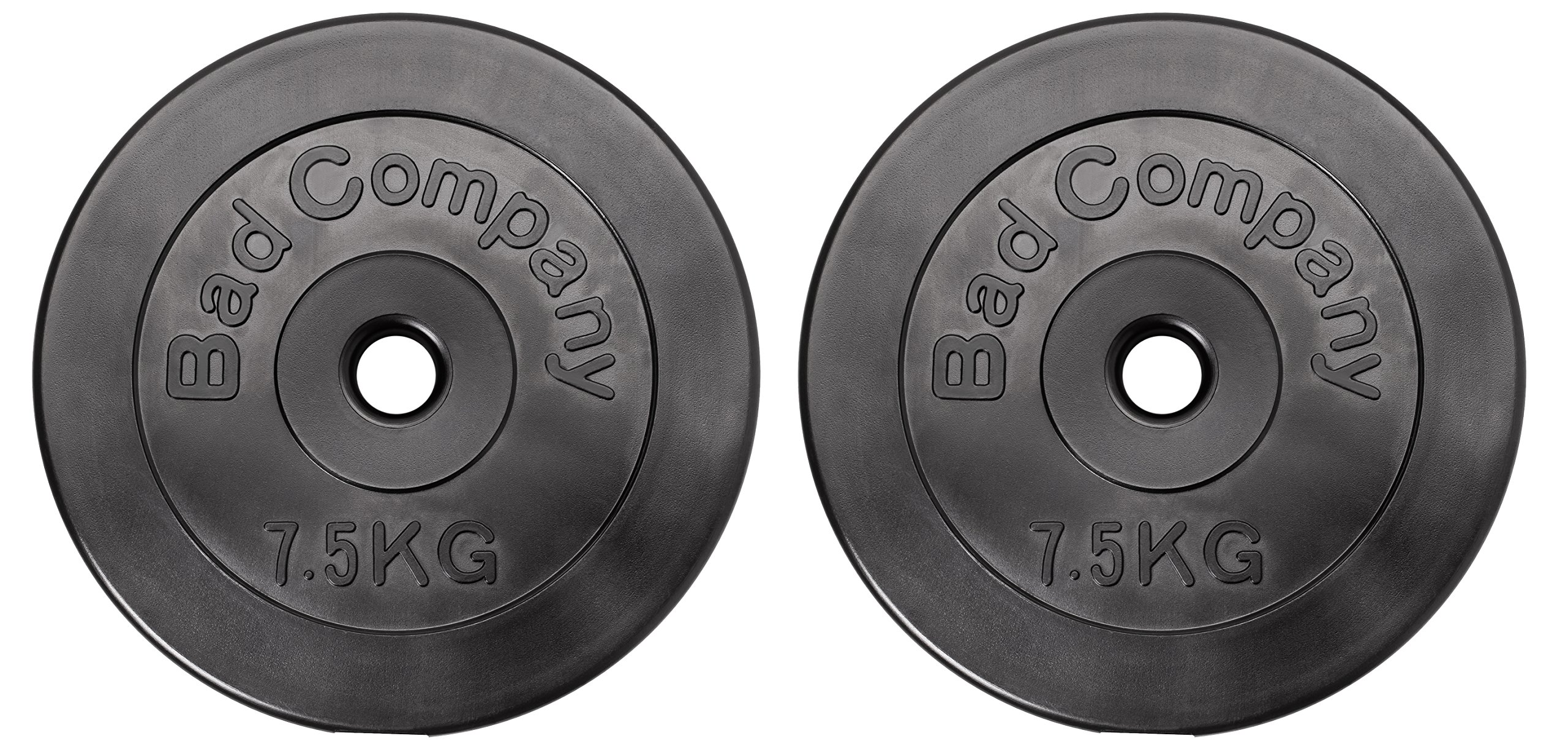 Bad Company Hantelscheiben 30/31 mm Kunststoff 2 x 7,5 kg I Gewicht 7,5kg Paarweise I Gewichte für Langhantel und Kurzhantel