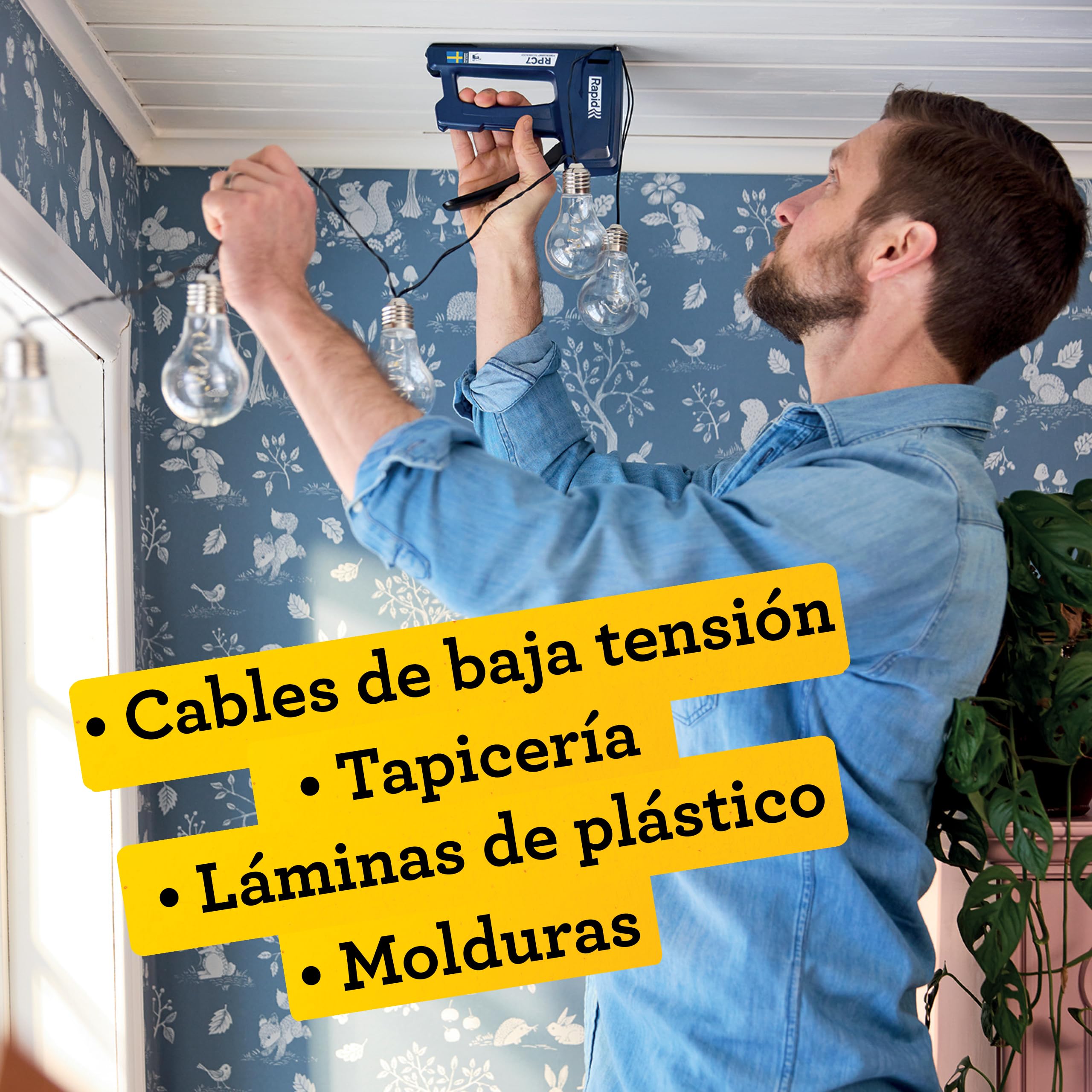 Rapid RPC7 Grapadora 7 en 1, 2990 grapas y clavos, para Tapicería