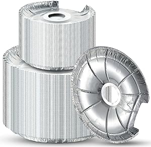 60 Pcs Electric Stove Burner Covers, Disposable Aluminum Foil Drip Pan Liners, 6 and 8 Inch Round Burner Liners Bibs to Keep Stove Top Clean from Oil and Food Drips