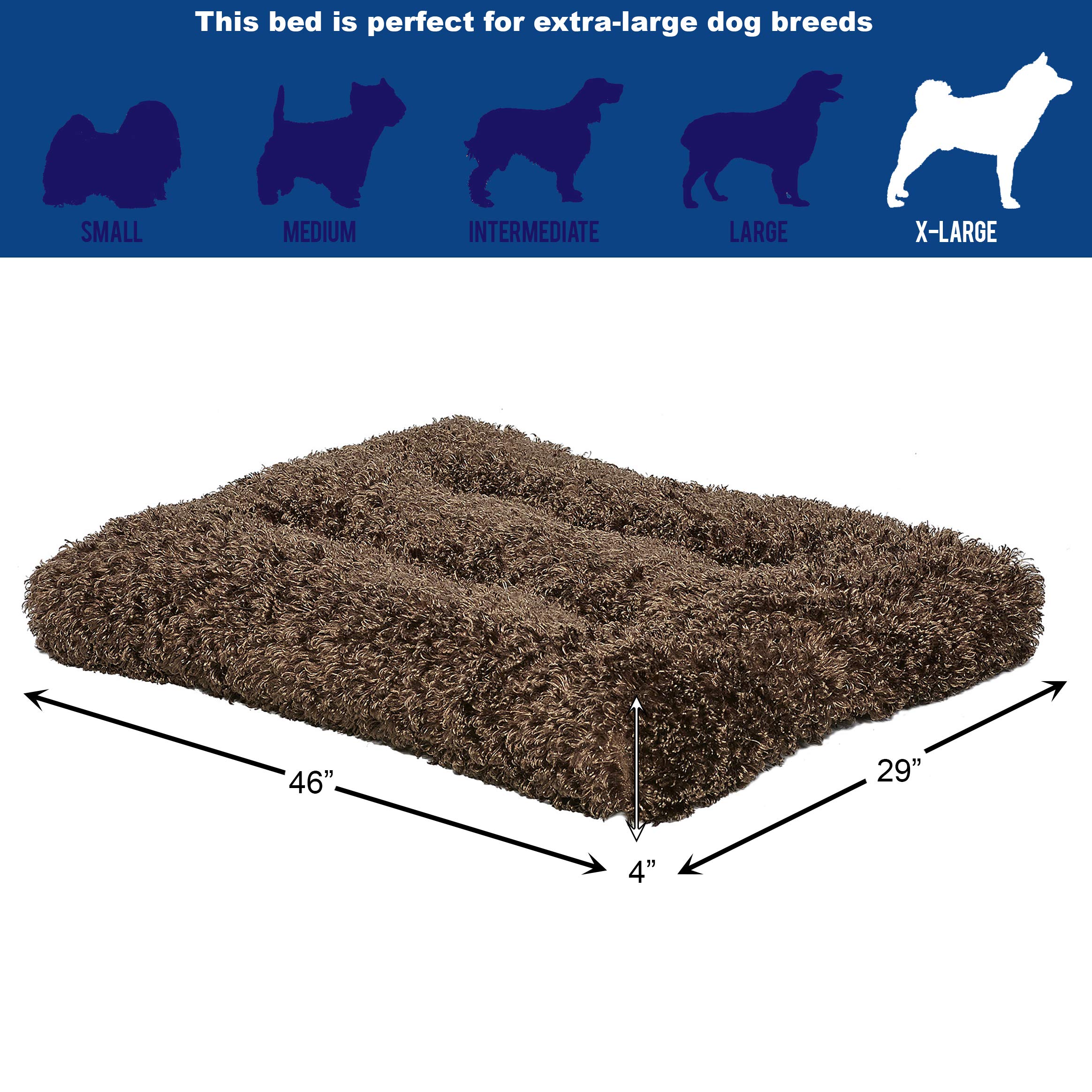 MidWest Homes for Pets QuietTime Deluxe Coco Chic, Lettino per animali domestici ultra morbido e imbottito, lavabile in lavatrice, adatto per gabbie da 122 cm, XL
