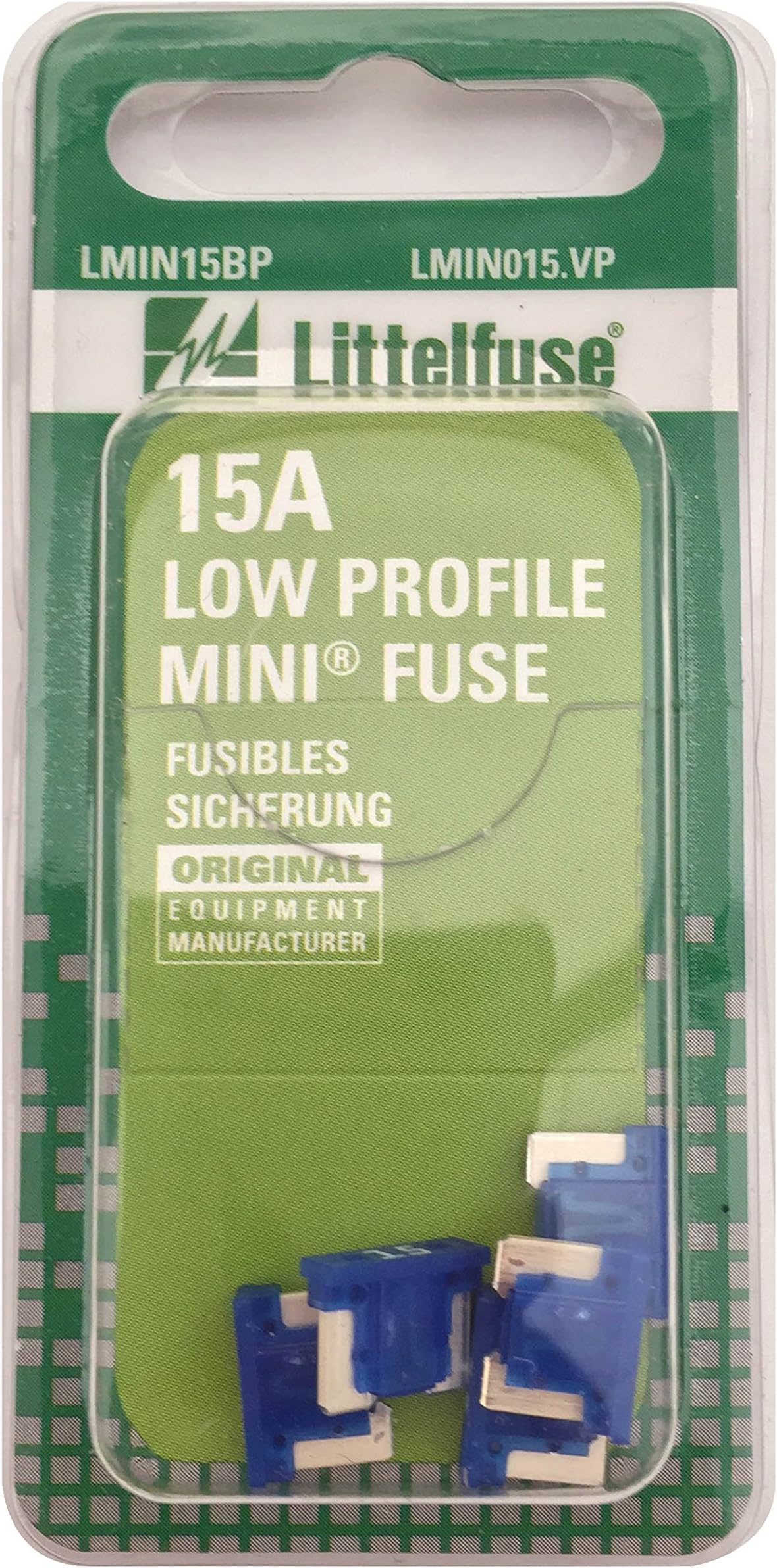 Littelfuse LMIN015.VP MINI Low Profile 15 Amp Carded Blade