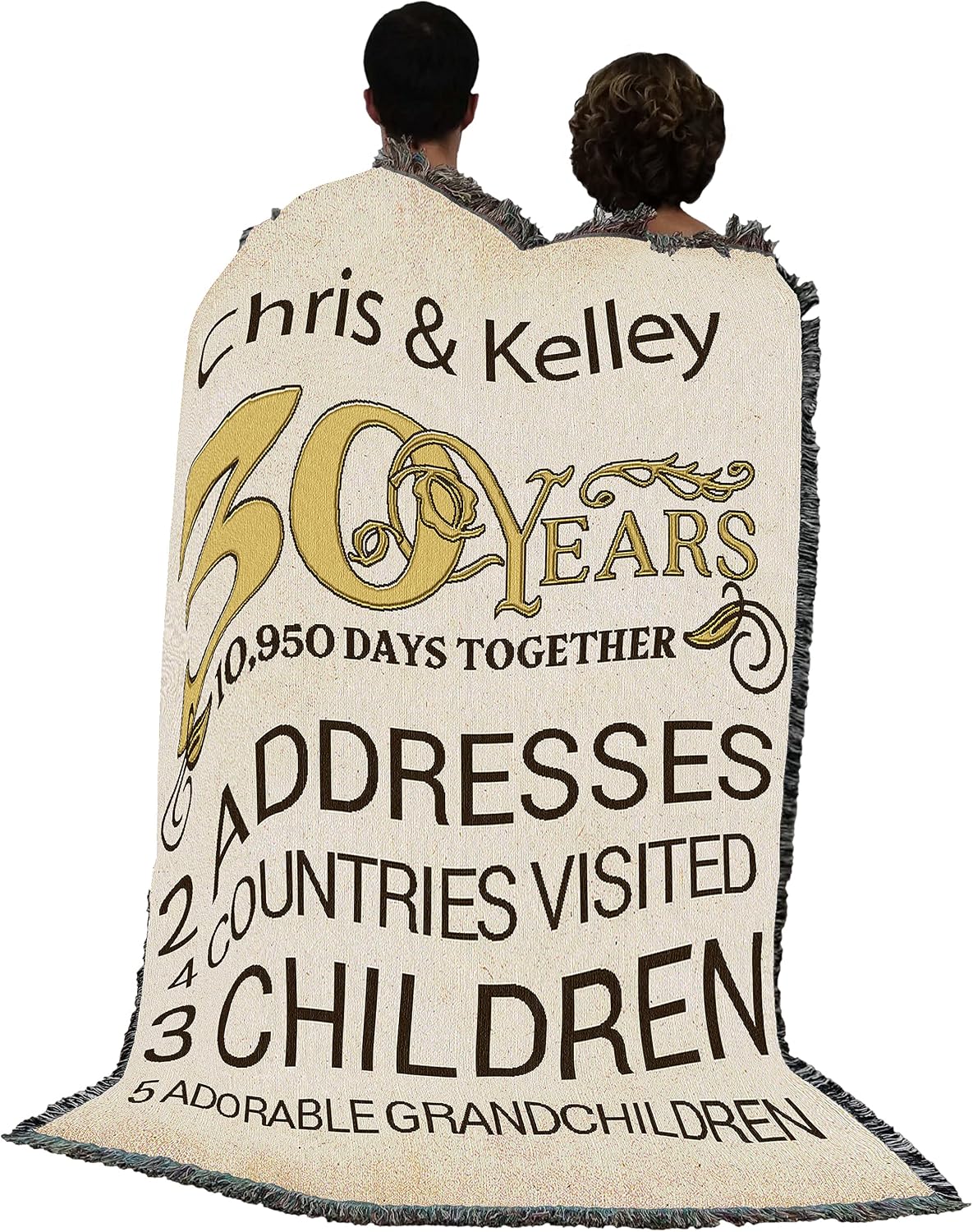Pure Country Weavers 30th Anniversary Blanket - Personalized - Custom Gift Tapestry Throw Woven from Cotton - Made in the USA (72x54)