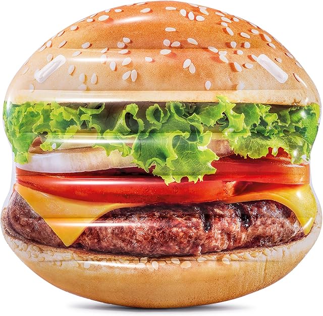 Intex Inflatable Giant Hamburger Mattress Lilo 145cm x 142cm. Perfect for the pool.