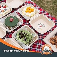 Vista 4 de To Go Desechables - Contenedores de Comida para Llevar Tipo Concha de 6"x6", Contenedores para Llevar de Calidad Resistente, Ecológicos