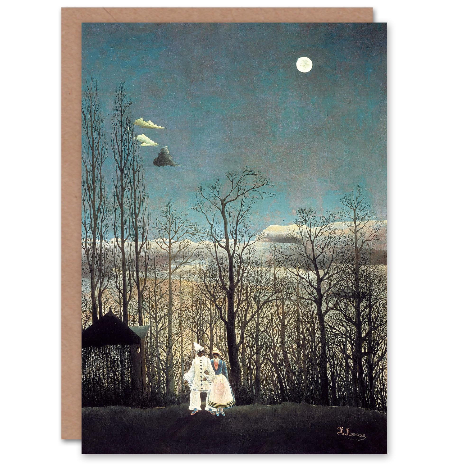 Artery8 Henri Rousseau Art Card Carnival Evening Clown Couple