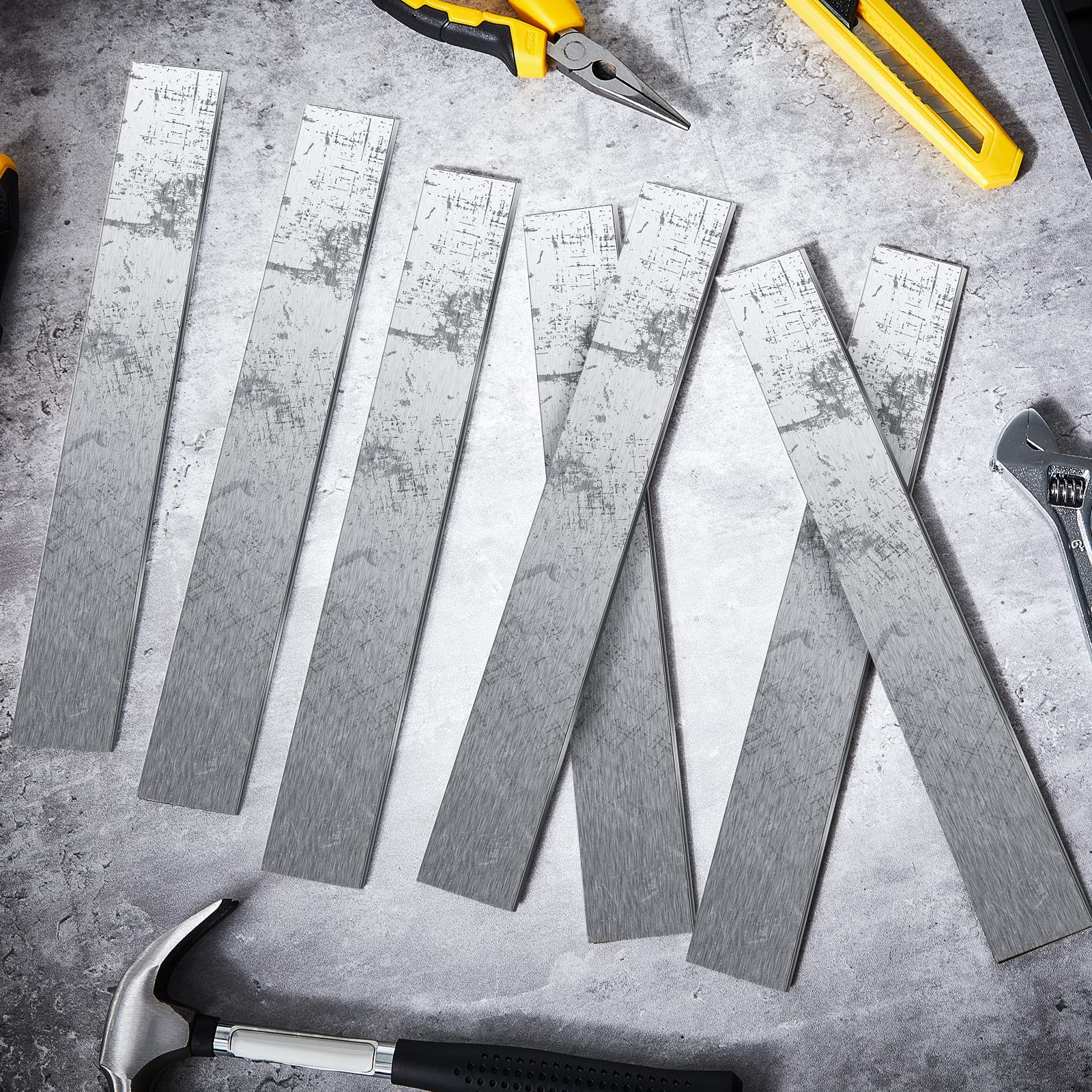 10 piezas de 12 x 1.5 x 1/8 pulgadas 1095 cuchillo en blanco hoja de cuchillo de acero recocido de alto carbono para hacer forja 1095 acero plano stock para hacer suministros herramienta de bricolaje
