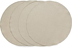 Solino Home Linen Round Placemats 15 Inch - Set of 4