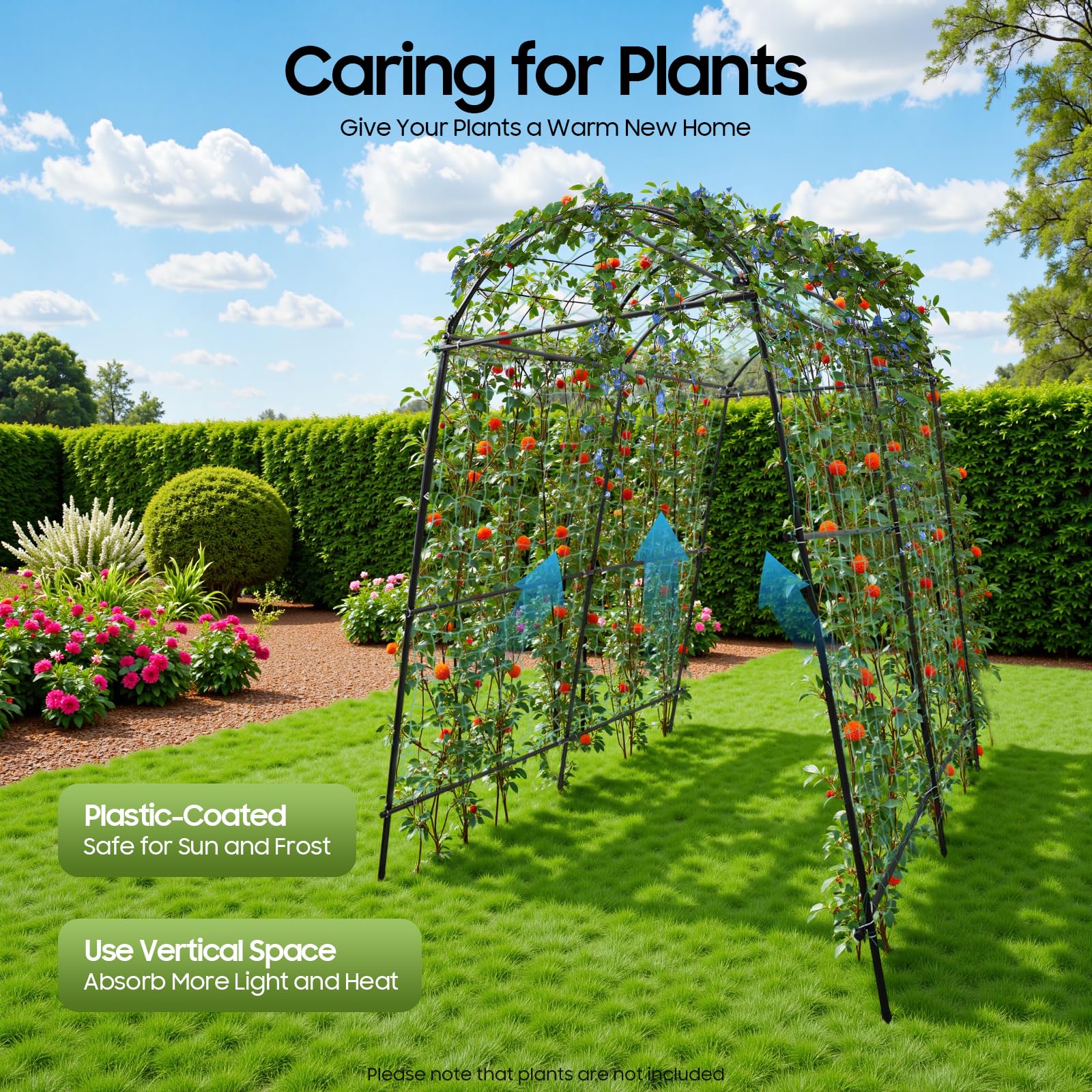 Traliccio da Giardino per Arrampicata su Piante, Arco Metallico Alto 2,3 m, Nero, Acciaio Q195, Forma ad A, Moderno, Galvanizzato e Rivestito in Plastica