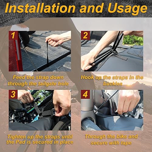 Miniatura 3 de TRANSTEK Almohadilla para portón trasero de 21.6 pulgadas para bicicleta de montaña, mejorada con tiras reflectantes y bolsillos para herramientas,