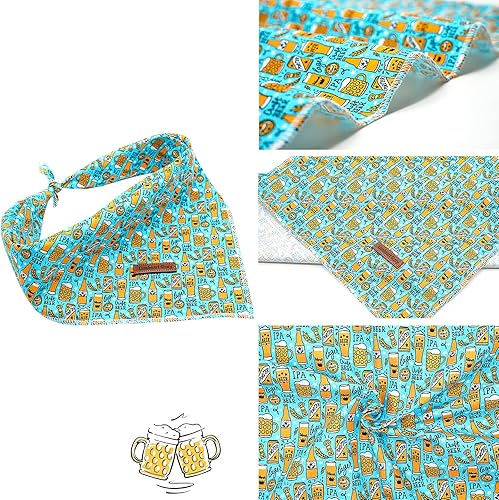 Miniatura 3 de Lionheart glory Bandana para perro, 1 paquete de bufanda azul lavable suave para perro, bandana con estampado de tiburón, bandana cuadrada ajustable