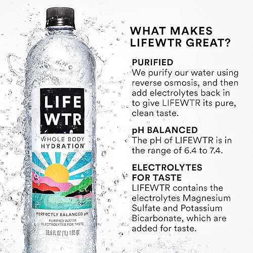 Miniatura 3 de LIFEWTR pH de agua purificada prémium equilibrado con electrolitos botellas de plástico 100 recicladas botellas de 169 onzas líquidas 169fl oz