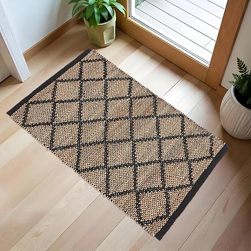 Vista 169 de REDEARTH · Alfombra redonda – Alfombra trenzada de yute natural de 6 pies – Alfombras de yute bohemio reversibles hechas a mano para dormitorio