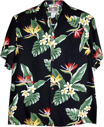 RJC Mens Bird of Paradise Display Rayon Shirt