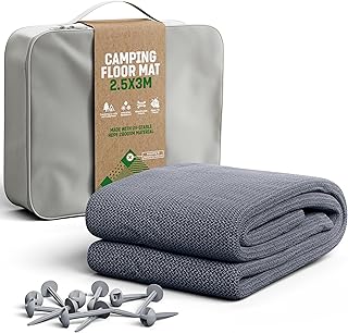 GardenGloss Vorzeltteppich - Campingteppich Outdoor Wetterfest - Campingteppich Zeltteppich mit 12 Befestigungsnägeln und Tragetasche