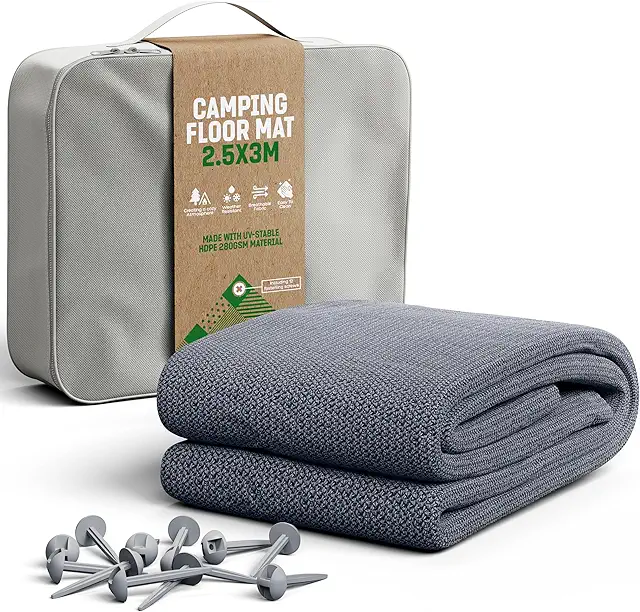 GardenGloss Vorzeltteppich - Wetterfester Campingteppich mit Tragetasche