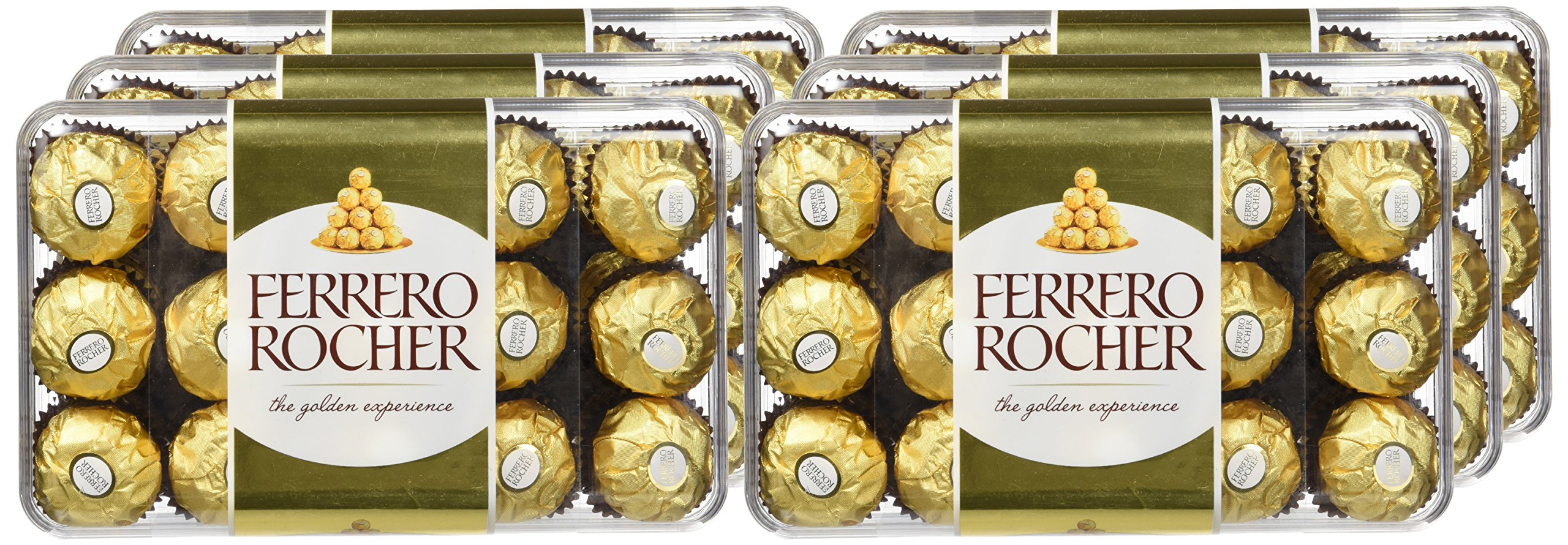 Ferrero Rocher Bombones - 6 paquetes de 375 gr - Total: 2250 grams