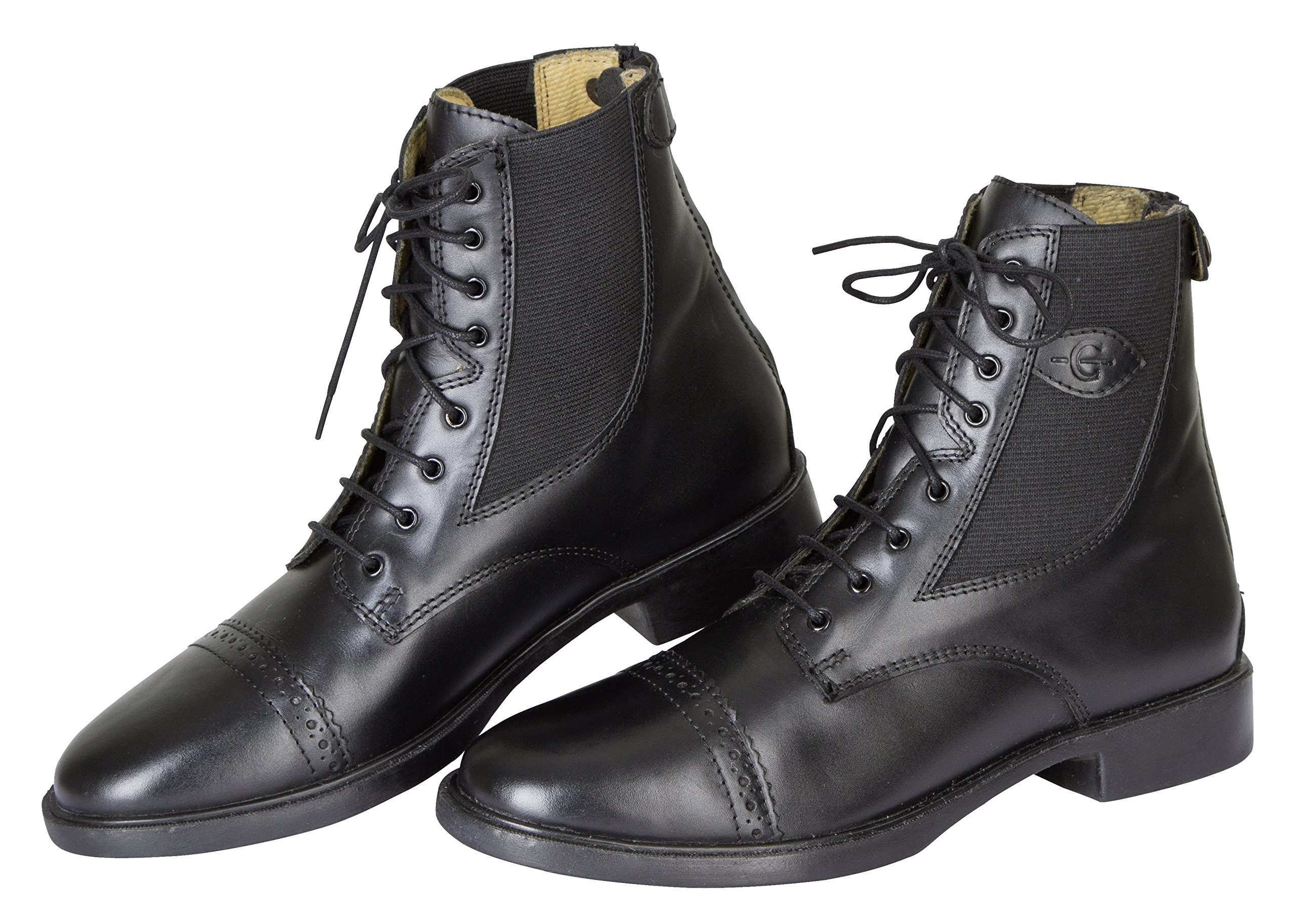 Kerbl Stivaletti stringati Monaco, Stivaletti in pelle per equitazione - Unisex adulti, Black, 45 EU