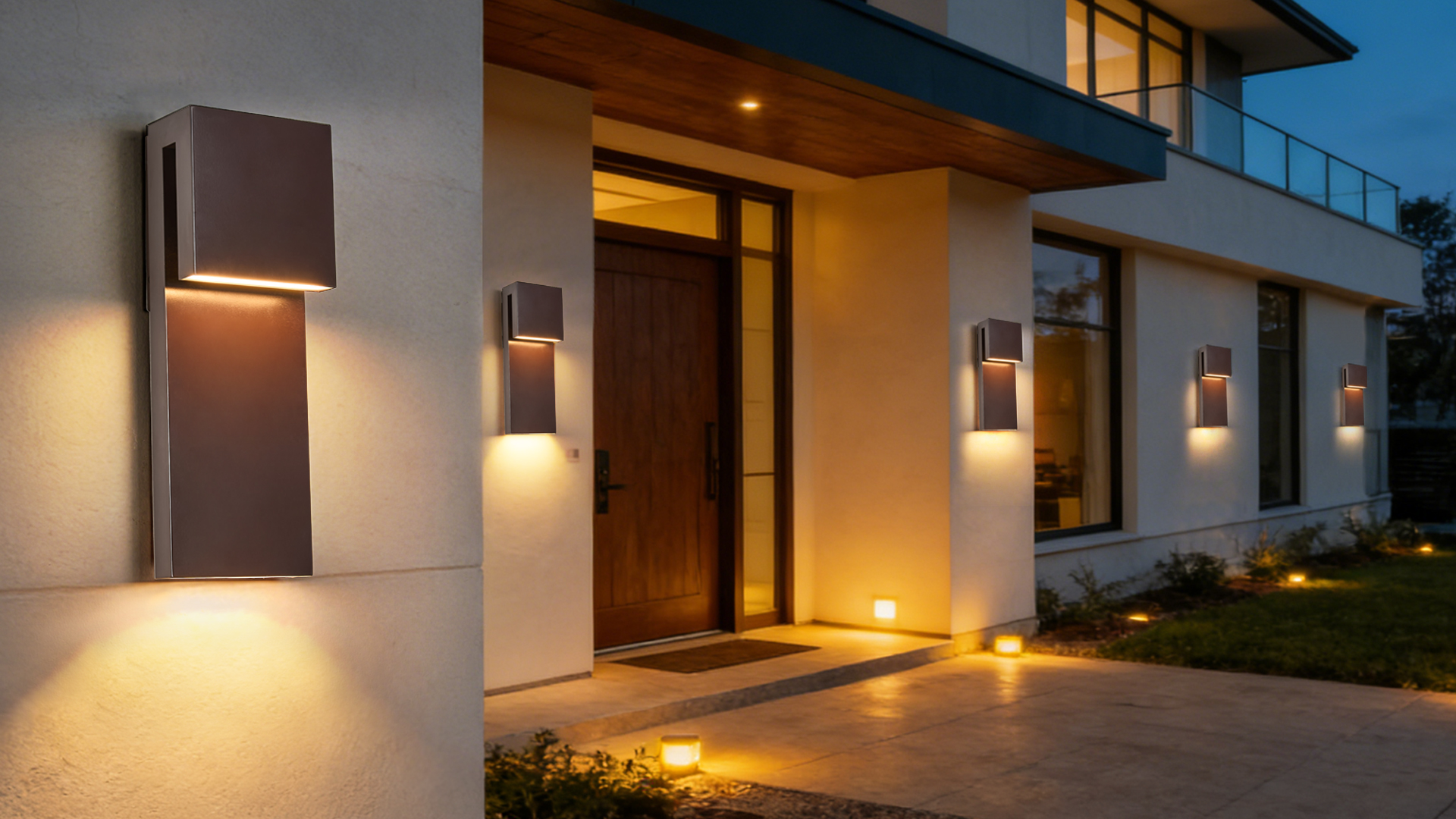 Image of Tarentlight Outdoor Light Fixtures Wall Mount Set of Two, Dusk to Dawn Patio Wall Lamp, Bronze Exterior Lighting Fixtures for Porch, Patio, Backyard, Garage - Waterproof Front Porch Lights