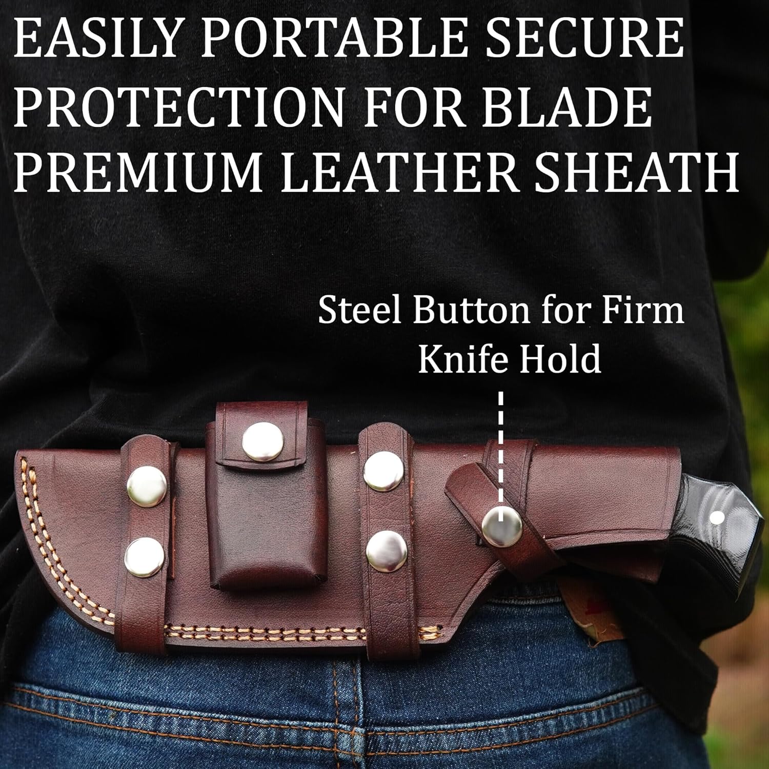 tracker knife with sheath Fixed Blade Hunting Knife - 10 Inches Tanto Outdoor Survival - Full Tang with Horizontal Draw Belt Sheath