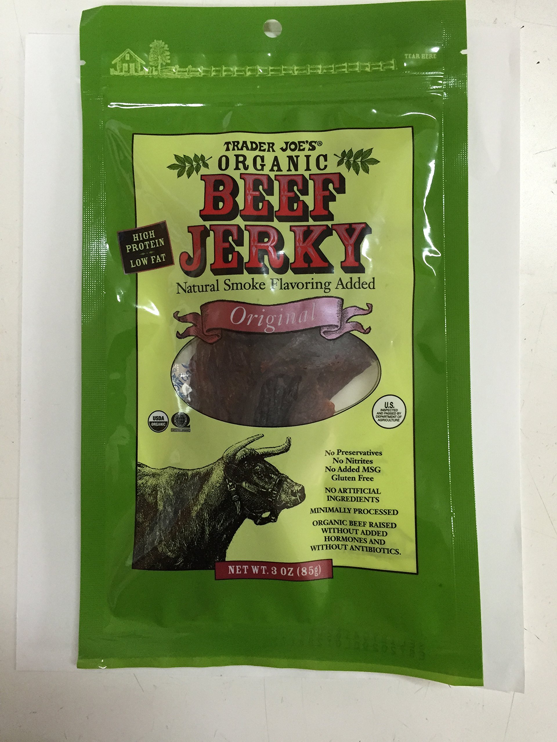 Amazon.com: Trader Joe's Organic Beef Jerky - Original (Pack of 6 ...