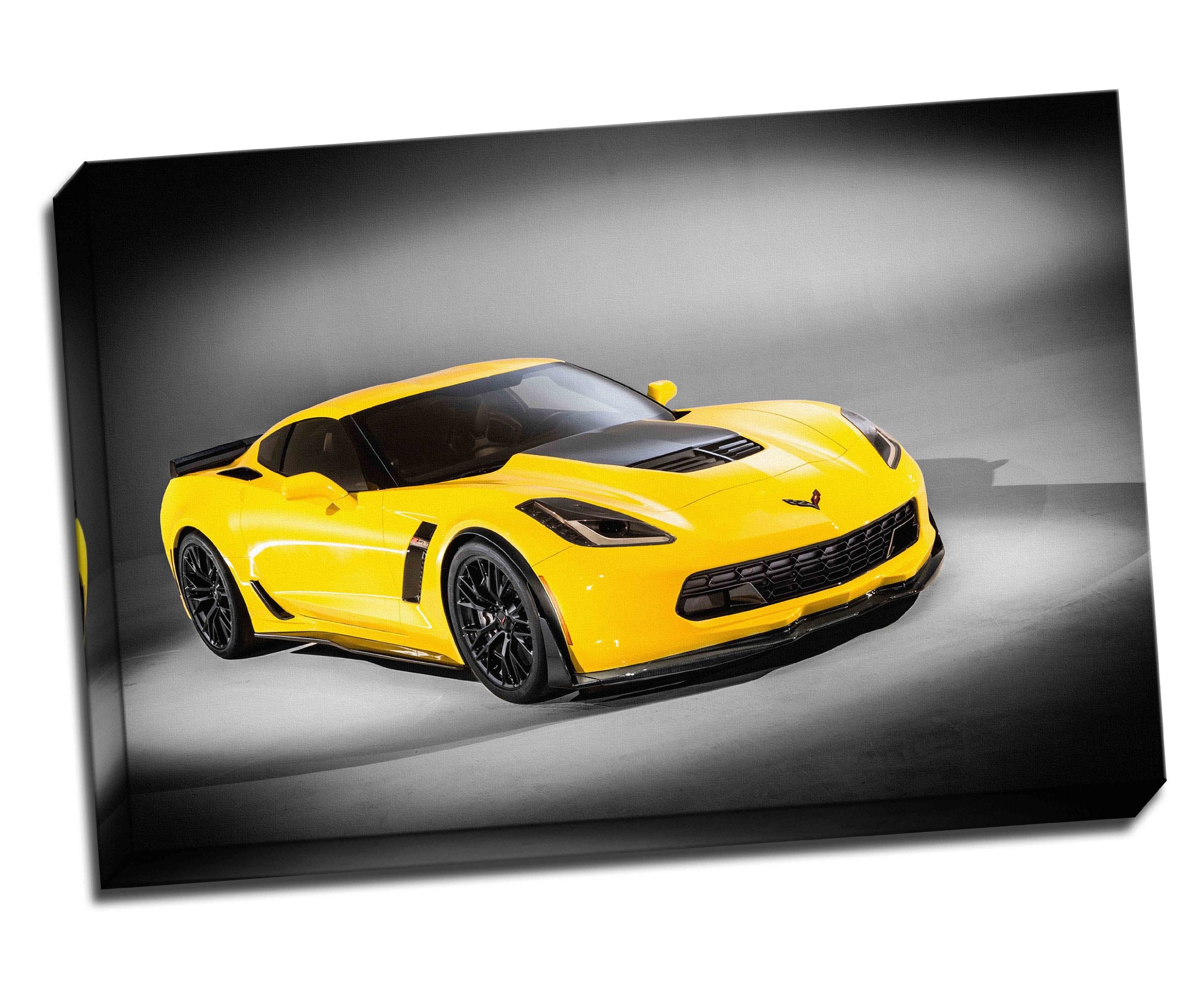 Panther Print Chevrolet Corvette Z06 Canvas Art Print Poster 30"X 20" Inches