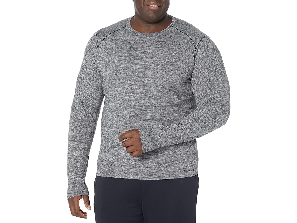 Hot Chillys Clima-Trek Crew Neck (Grey Heather) Men's Clothing INTERNATIONAL SHIPPING