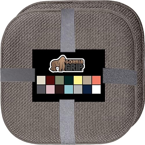 Miniatura 61 de Gorilla Grip - Cojines de espuma viscoelástica para silla, comedor, mesa de cocina, sillas de oficina, se mantienen en su lugar, de microfibra, Negro