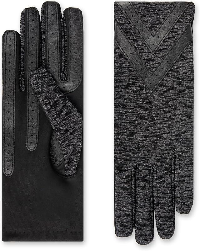 Guantes de spandex para clima frío con pantalla táctil para mujer con forro polar cálido y detalles de Chevron