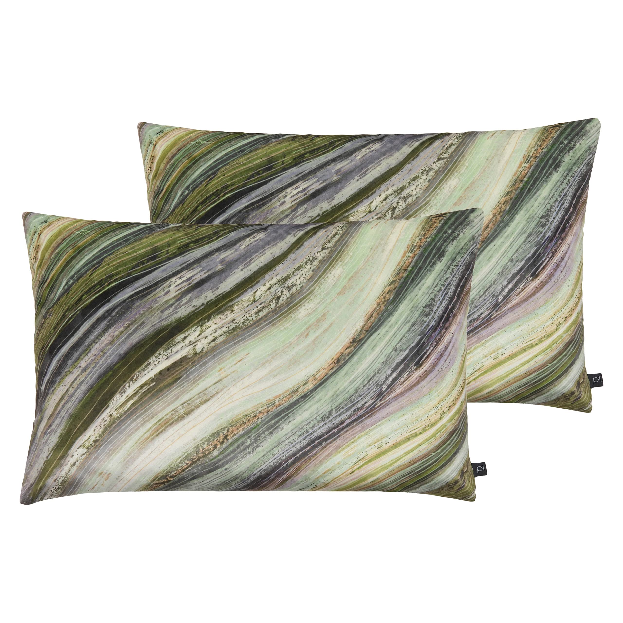 Prestigious Textiles Evergreen Heartwood Polyester Filled Cushions Twin Pack - Green