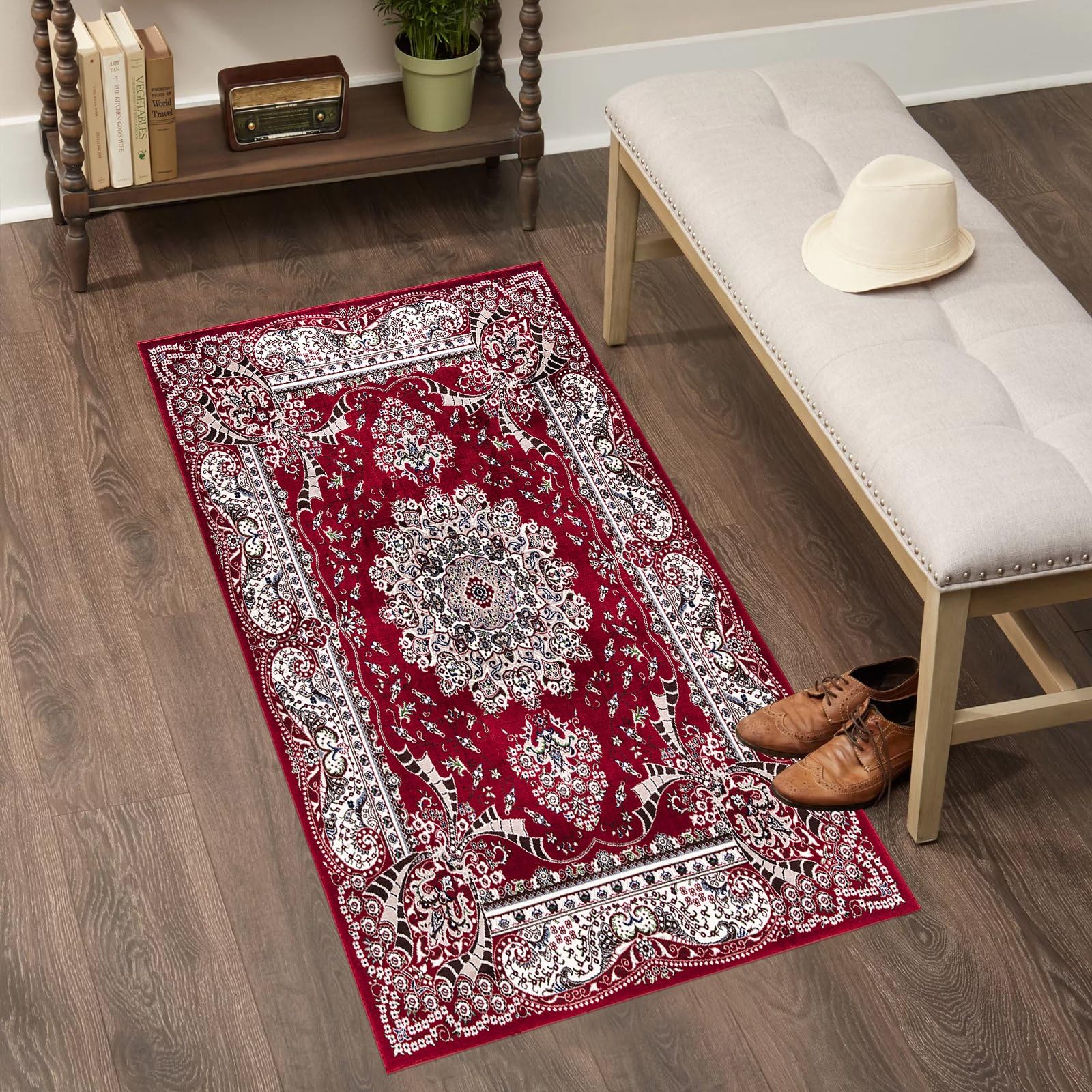 renoazul® Soft Pile Turkish Door Matts Indoor Large - Rada Red Rug - 80 x 150 cm - Washable Large Door Mat, Kitchen Rug Runner and Doormats Inside — image 1